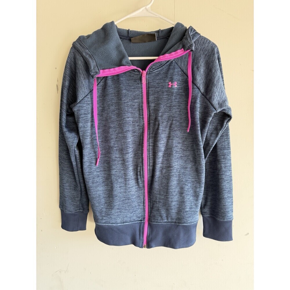 Under Armour Zip Up Jacket Womens XS Blue Athletic Full Zip Hoodie